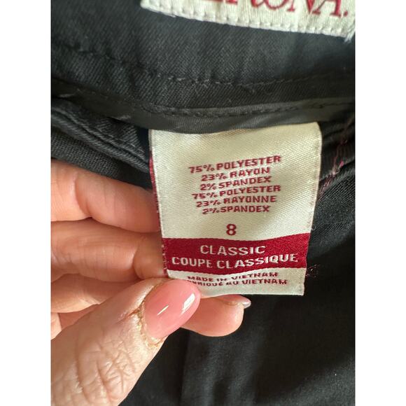 Merona Women's 8 Black Classic Straight Fit Stretch Extensible Dress Pants - Picture 13 of 13